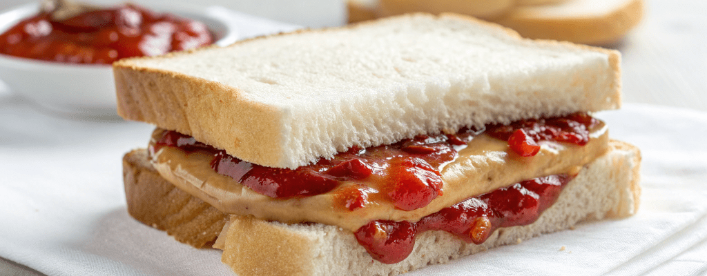 С арахисовой пастой с джемом