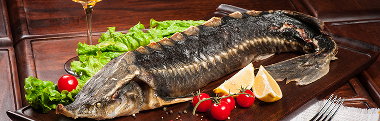 Осетрина и вино